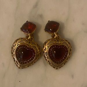 Oscar de la Renta heart earrings